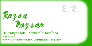 rozsa mozsar business card
